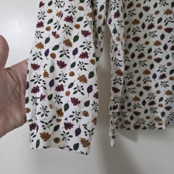 Vintage Cottagecore Leaf Print Mock Neck Boho Top Womens 2X Layering Fall Autumn - Picture 3 of 8